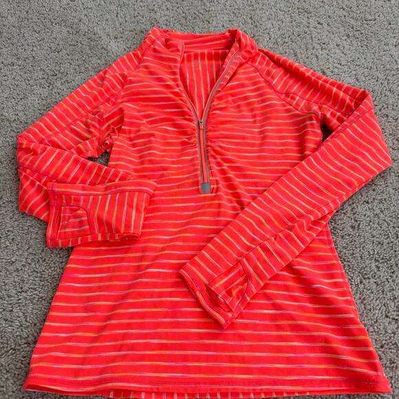 Athleta Pink Stripe Half-zip Jacket-S - Picture 1 of 7
